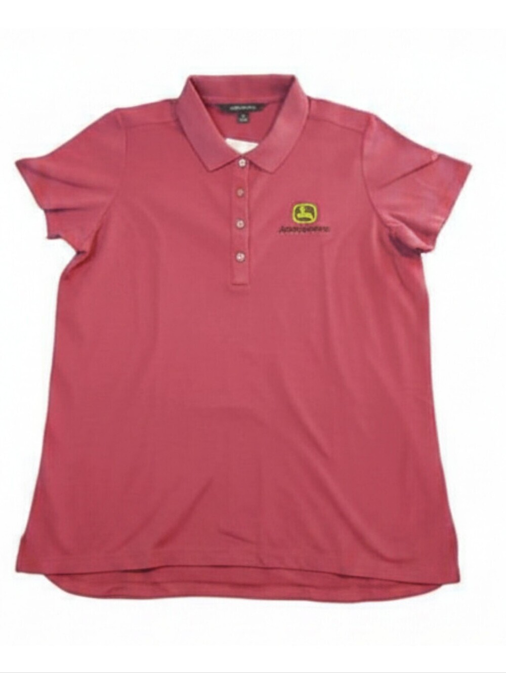 NEW with Tags Maroon John Deere Short Sleeve Woman's Polo Shirt Size Medium